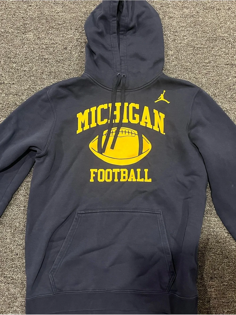 Jordan Navy & Maize Michigan Football Pullover Hoodie